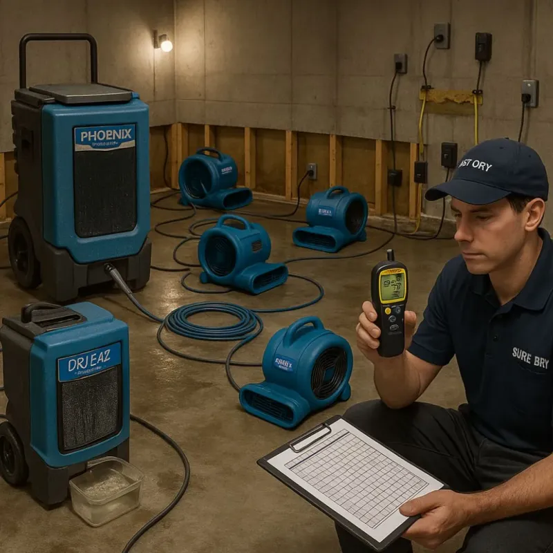 Structural Drying and Dehumidification process in Wright, FL